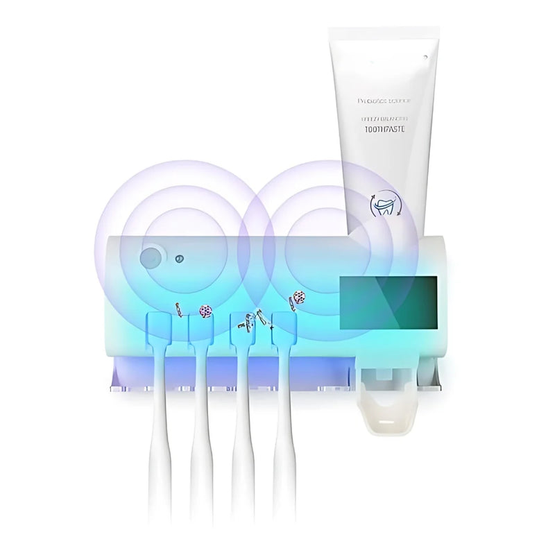 CleanBeam Suporte UV Esterilizador Automático para Escova de Dentes - Proteção e Higiene no Seu Banheiro