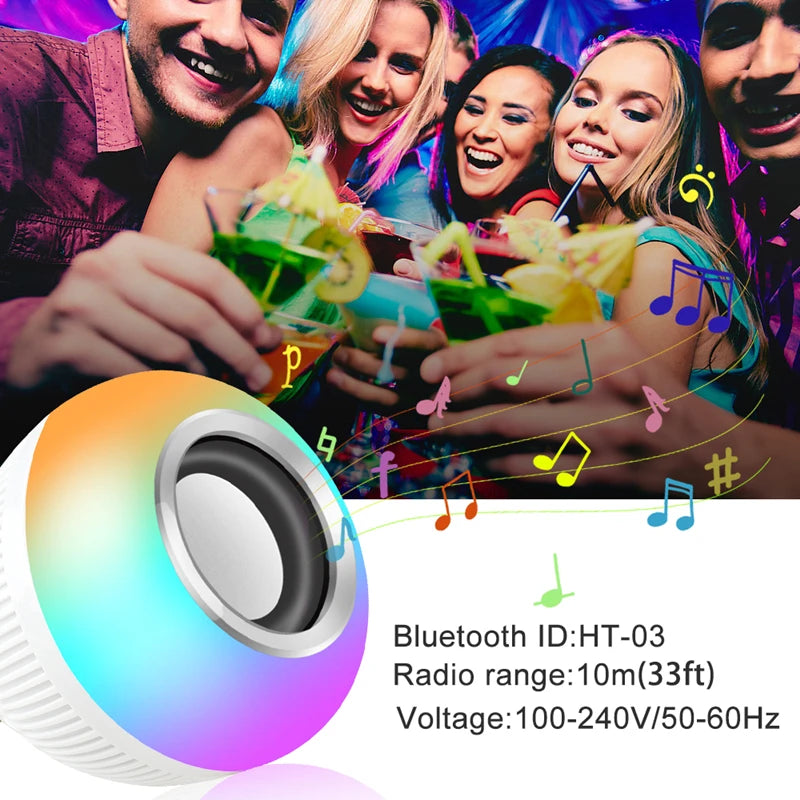 Caixa de Som Bluetooth com Lâmpada LED de 12W e Controle