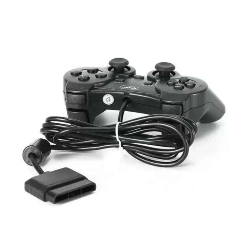 Controle para  PS2 Com Fio Cor Preto