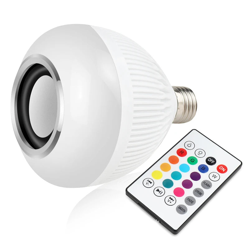 Caixa de Som Bluetooth com Lâmpada LED de 12W e Controle