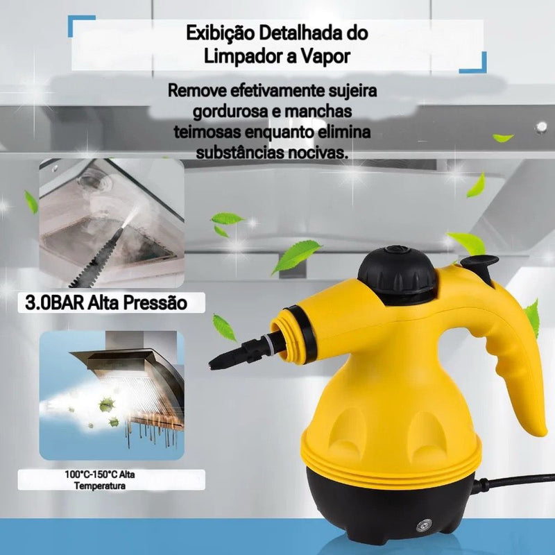 SteamBlitz Limpador a Vapor de Alta Temperatura Portátil para Limpeza de Coifas de Cozinha, Banheiros, Ferramentas de Limpeza para Casa e Carro