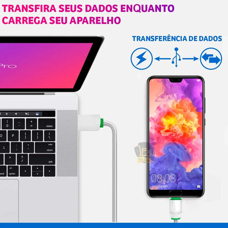 Cabo Carregador Turbo Para iPhone Todos os Modelos KAIDI Camada Reforçada de Gel